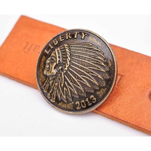 10pcs 1-3/8" Antique Bronzer Indian Head Liberty Hobo Nickel Coin Conchos Screwback For Leathercraft Wallet Belt Saddle Decor