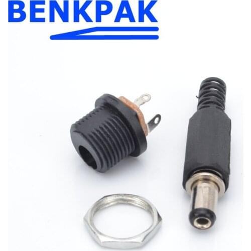 10pcs 2.1x5.5mm DC Power Female Plug Jack + Male Plug Jack Connector Socket Adapter Connector