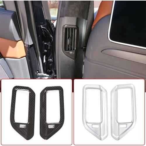 2pcs Car Parts B Pillar Air Vent Frame Cover Trim Carbon fiber ABS Chrome For BMW X5 G05 X7 G07 2019-2020 Car Interior Accessory