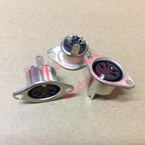 20pcs/Lot Big S Terminal DIN5/DIN Female Jack/Plug Connctor Panel Mount solder type adapter With ear