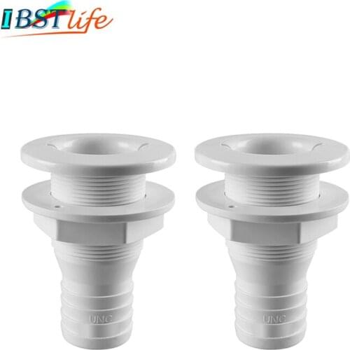 2X Nylon Plastic Thru Hull Bilge Fitting For Bilge Pump Aerator Hose of Boat Marine Yacht Sail RV Camper Truck 3/4 to 1 inch