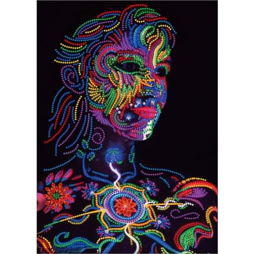 5D Luminous Diamond Painting Special Shaped Rhinestone DIY Diamond Mosaic Embroidery Cross Stitch Portrait Line Art Home Decor