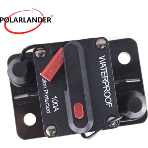 For Marine Boat RV Electric Protection Adapter Fuse Protector Holder Waterproof Switch 100A Circuit Breaker Reset Fuse Inverter