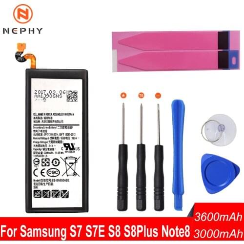 Nephy Origin Battery For Samsung Galaxy S7 Edge S8 Plus Note 8 SM-G930F G935F G950F G955F N950F Duos Phone Replacement Free Tool