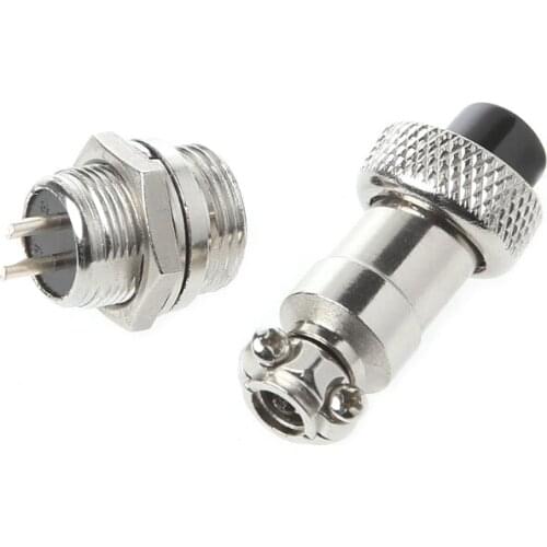 Aviation Plug Male & Female Wire Panel Metal Connector 12mm 2/3/4/5/6 Pin GX12