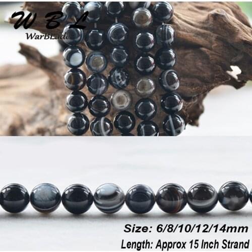 WarBLade 6-14mm Natural Stone Dzi Beads Black Eyes Stone Round Loose Beads For DIY Bracelet Jewelry Making Boncuk