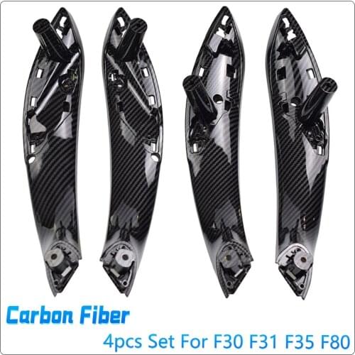 Interior Door Carbon Fiber Color Pull Handle Inside Trim For BMW 3 4 Series F30 F31 F32 F33 F34 F35 F36 F80 F82 F83 2012-2018