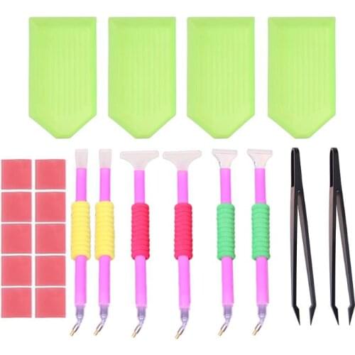 DIY Diamond Painting tools Accessories 5D Diamond Painting Cross Stitch Embroidery Pen Tool Set Mosaic Glue Pen Kit Tweezers
