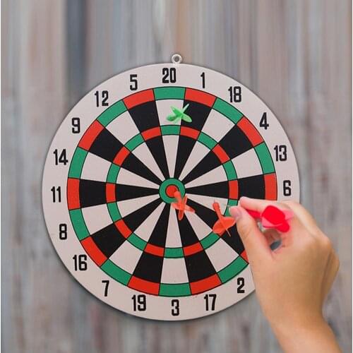 Dual Side Dart Board with 3 Pc Dart Adult Game Household Wall Hanging Thickened Indoor Outdoor Throwing Game for Children Gift
