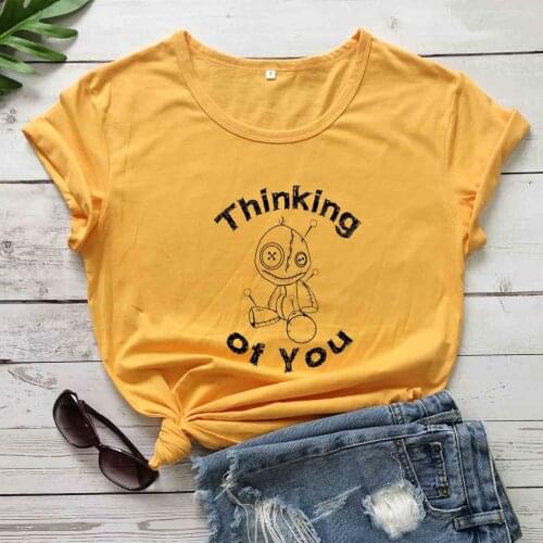 Halloween thinking of you bear horror women fashion funny graphic cute hipster t shirt holiday gift tees grunge tumblr tops