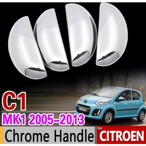 For Citroen C1 MK1 2005-2013 Chrome Handle Cover Trim Set 2006 2007 2008 2009 2010 2011 2012 Car Accessories Car Styling 2Dr 4Dr