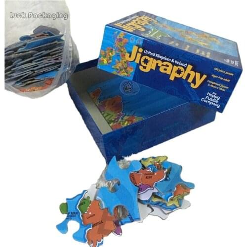 Custom Made 100 Piece Printed Paper Cardboard Jigsaw Puzzles for Children