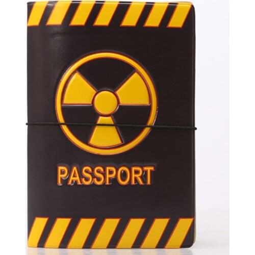 Creative Danger Sign Passport Cover PVC Wallet Bag Letter Men Women ID Address Holder Portable Boarding Travel Accessories 08