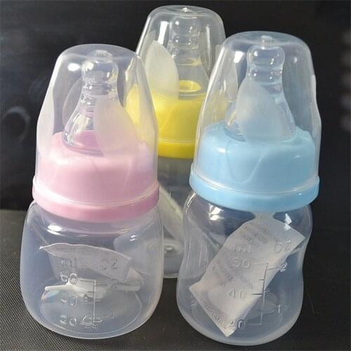 60ml Cute Baby bottle Infant Newborn Cup Children Learn Feeding Drinking Handle Bottle kids Straw Juice Water Bottles