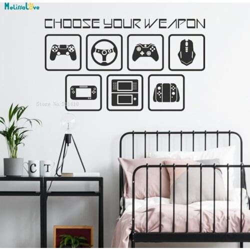 Choose Your Weapon Wall Decal Gamer Room Decor Video Art Computer Geek Gifts Home Decoration Kids Boys Room Gift YT1913