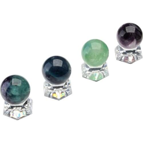 Natural Fluorite Stone Crystal Sphere Ball Craft Healing Home Decor