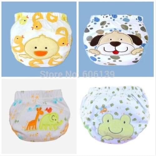 Baby Reusable Nappies Cloth Diaper Washable Infants Children Cotton Training Pants Panties Nappy Changings 4pcs/lot