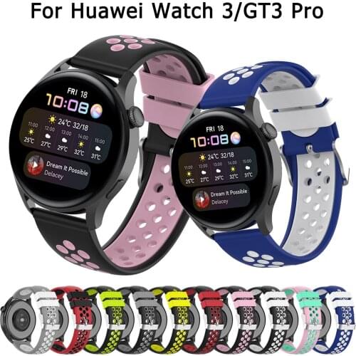 Silicone Band For Huawei Watch 3 Pro Wrist Strap For Huawei GT2 Pro/GT 2e Honor ES/Magic 2 Replacement Bracelet Two-color Belt