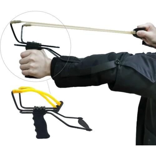 Outdoors Hunting Shooting Professional Slingshot Stainless Steel Hunter Aluminium Alloy Powerful Catapult With Stretching Wrist