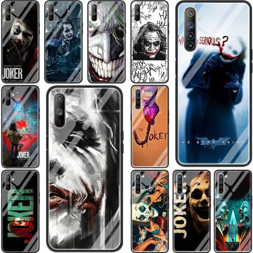Luxury Tempered Glass Case for Realme C3 XT 5 6 7 7i Pro Soft Edge Cover for Oppo A9 A52 Find X2 Lite Shell The Joker Joaquin