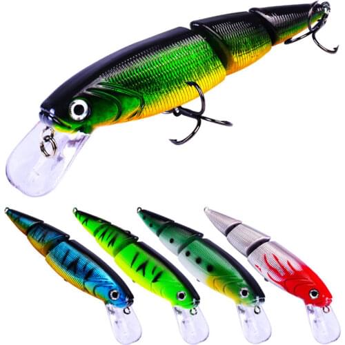 10PCS 3 Sections Fishing Lure110mm/14.7g fishing lure 5 colors Artificial Bait 6# Good Quality Hook Fishing