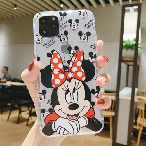 DISNEY 2021 Mickey Minnie Silicone Case for iPhone 11 Pro Xs Max iPhone 12 7 8 Plus Official Liquid Silicon 360 Full Cover