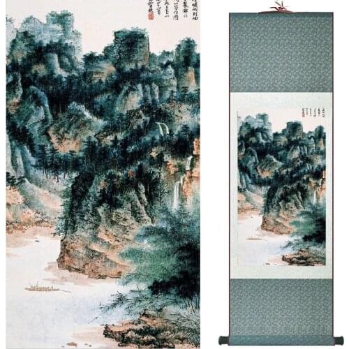 Old fashion painting landscape art painting Chinese traditional art painting China ink painting201907151433