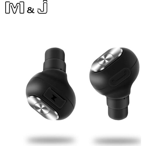 M&J F06 TWS business Bluetooth earphones wireless 3D stereo Sport headphones headset Built-in HD microphone handsfree calls