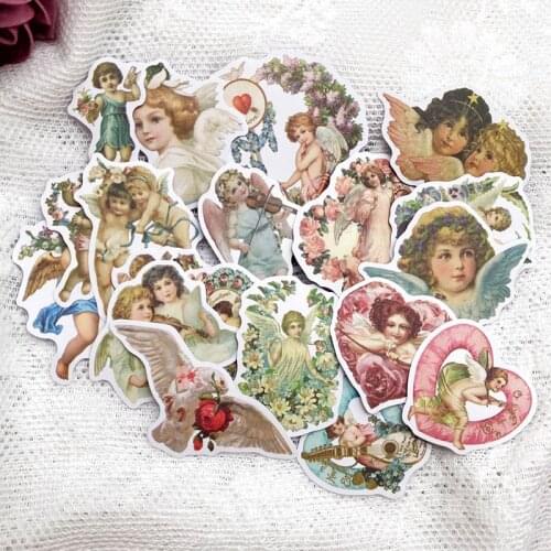 Vintage Little Angel sticker DIY scrapbooking junk journal base collage mobile diary happy plan gift sealing decoration sticker