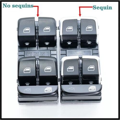 1Pcs Quality Window Control Button For RS5 Q5 8RA4 Allroad S4 B8 A5 08-20 8K0959851F, 8K0959851D, 8K0 959 851F
