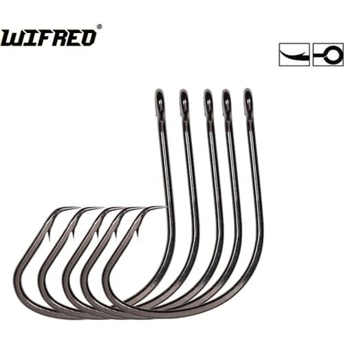 WIFREO 20pcs High Carbon Steel Fishing Hook Octopus Circle Hooks Sharp Black Nickle Sabiki Rig Hook 7381 for Saltwater Fishing