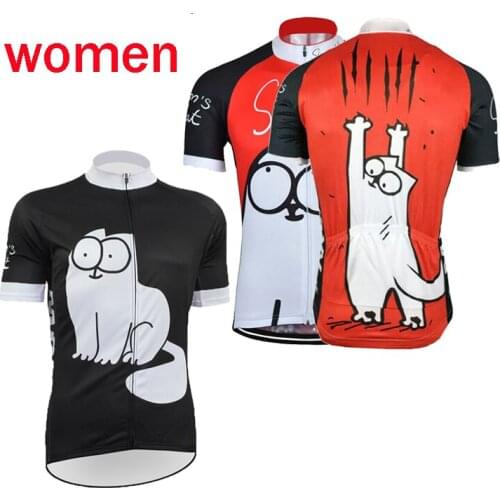 Women Red/Black Cycling Jersey Short Sleeve Bike Wear Clothing Maillot Ropa Ciclismo Triathlon Mtb Jersey