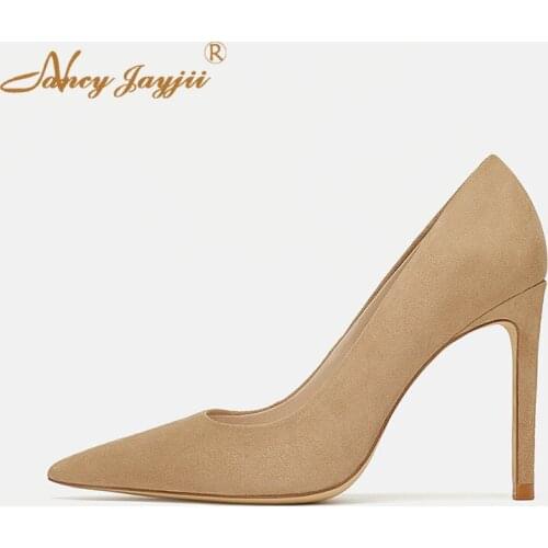 Apricot Stiletto Super High Heels Pointed Toe Pumps Womens Slip on Shoes Office Lady Dress Party Spring 2019 Classic Size 16 8 7