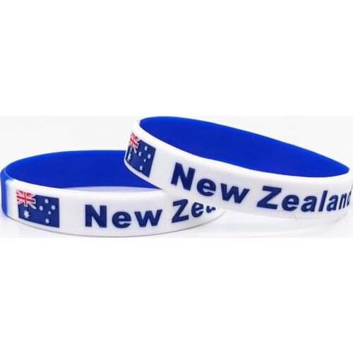 1pc New Zealand Flag Bracelet Motivational Silicone Wrist Band Men Women Sports Rubber Friendship Wristband Bangle Accessories