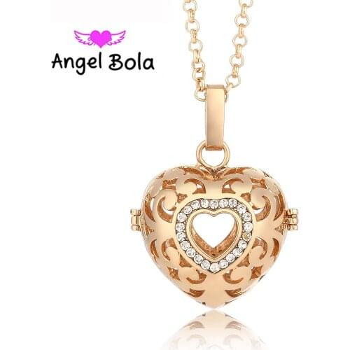 Angel Bola 10pcs/Wholesale 22.5mm Crystal Stone Metal Copper Pendants Cage Engelsrufer Necklace Jewelry For Women L027