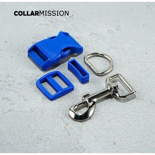 100pcs/lot(plastic buckle+Tri-Glid+square keeper+D ring+metal dog clasp)electroplating 25mm DIY dog collar accessories 17 kinds