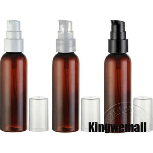 300pcs/lot 60ml plastic bottles pump lotion cream Brown bottle cosmetic bottles