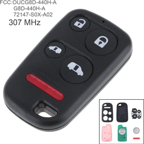 307MHz 5 Button Keyless Remote Car Key Fob ID46 Chip OUCG8D-440H-A G8D-440H-A 72147-S0X-A02 for Honda Odyssey 2001 2002 03 04