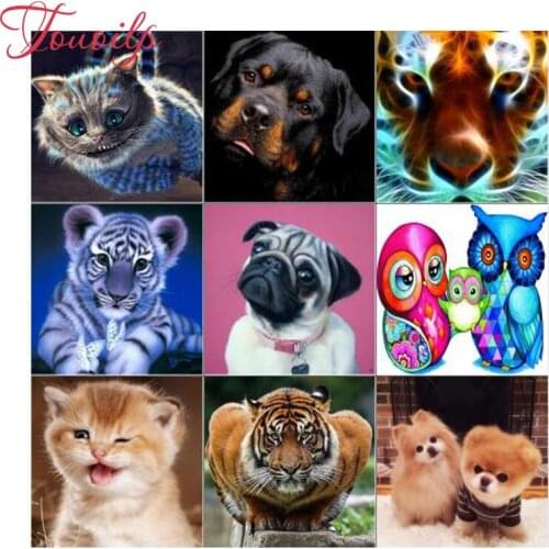 Diamond Embroidery Diy Cat and dog tigers DIY Diamond Painting Diamond Mosaic Full Rhinestone Cross Stitch Animals Decoration
