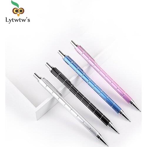 1 Piece Lytwtws Cute Kawaii Grid Press Automatic Mechanical Pencil School Office Supply Student Stationery Gift
