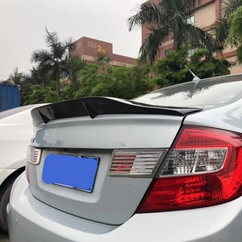 Use For Honda Civic Spoiler 2012--2013 Year Real Glossy Carbon Fiber Rear Wing R Style Sport Accessories Body Kit