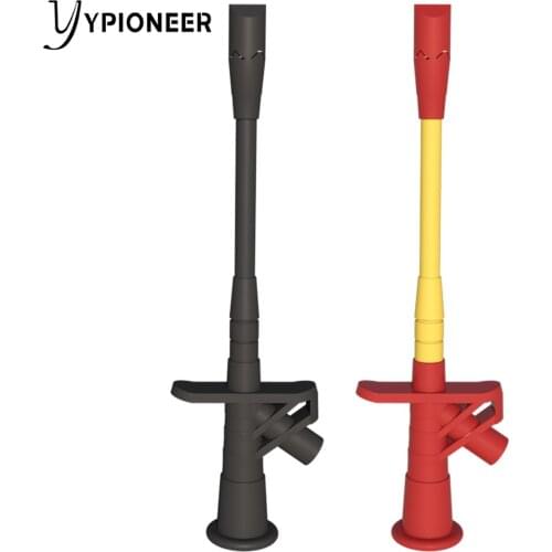 Cleqee P5005 2pcs 10A Professional Piercing Needle Test Clips Multimeter Testing Probe Hook with 4mm Socket