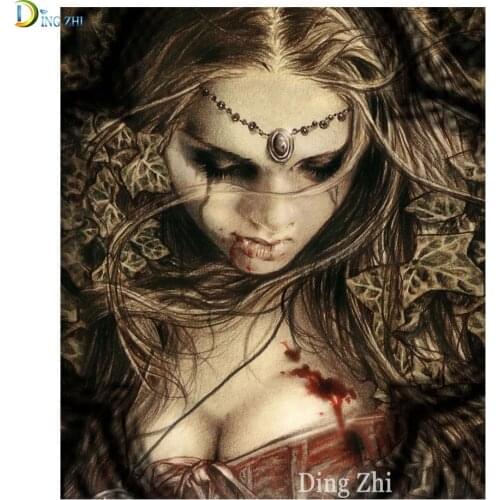 Full Square/Round Drill 5D Diy Diamond Painting The Vampire Woman Mosaic Diamond Embroidery Rhinestones Picture Home Decor
