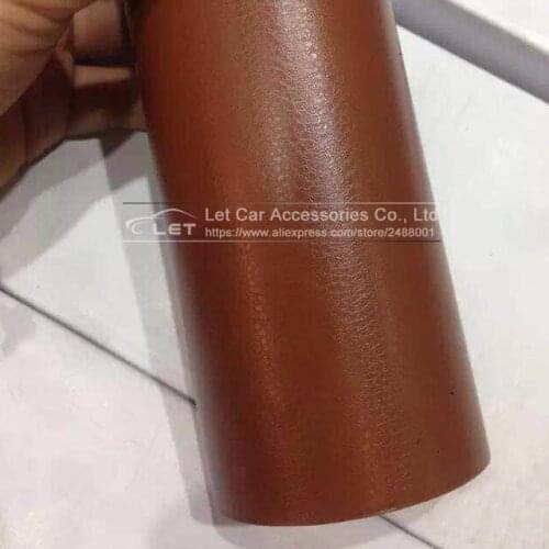 Brown Leather Grain Texture Vinyl Car Wrap Sticker Decal