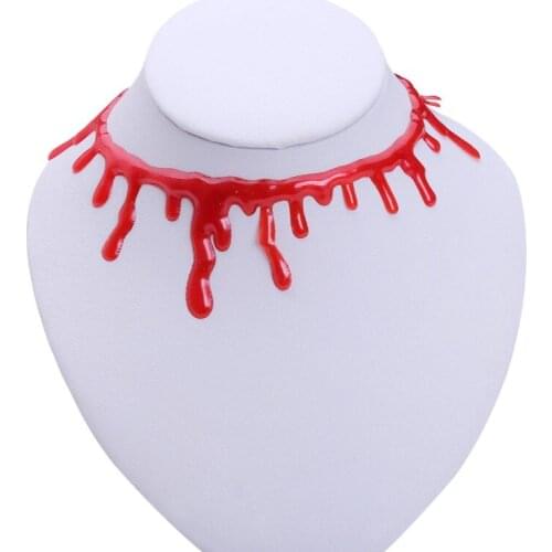Halloween Plasma Necklace Halloween Props Jewelry Wholesale Bloody Cut Irregular Blood Stain Necklace Creative Necklace