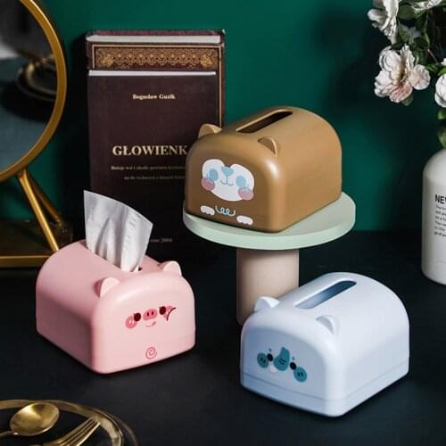 Cartoon Tissue Boxes Toilet Paper Holder Tissue Holder Cute Desktop Decoration Kitchen Accessories Organizers Storage Container