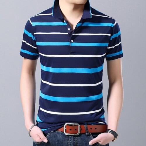 New 2019 summer mens striped cheap polo shirts male fashion patchwork colors short sleeve polos business clothes