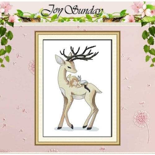 Angel And Deer Patterns Counted Cross Stitch 11CT 14CT Cross Stitch Set Wholesale DIY Cross-stitch Kit Embroidery Needlework