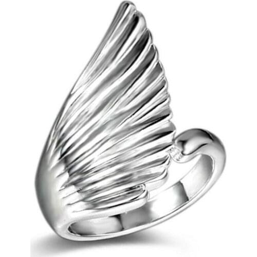 The new hot-selling foreign trade wholesale can not fade exquisite angel wing fashion opening adjustable ring holiday gift # 97