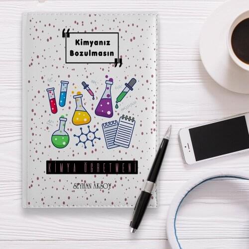 Personalized Chemistry Teacher 2020 White Leather Organizer-4